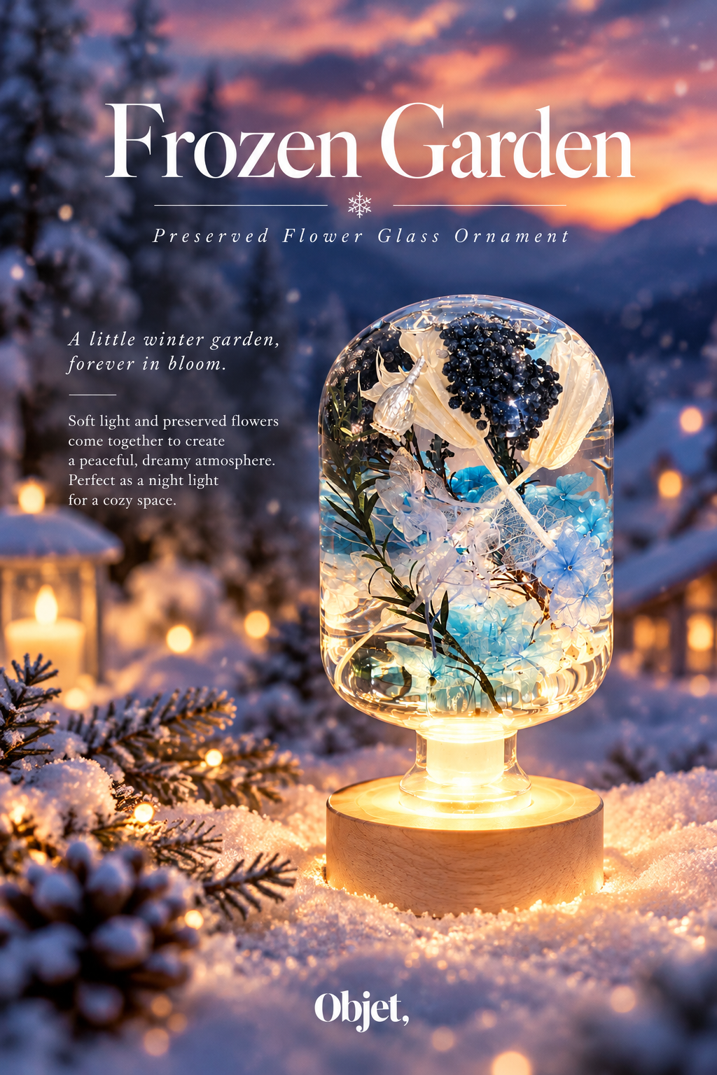 Frozen Garden - Preserved Flower Glass Ornament