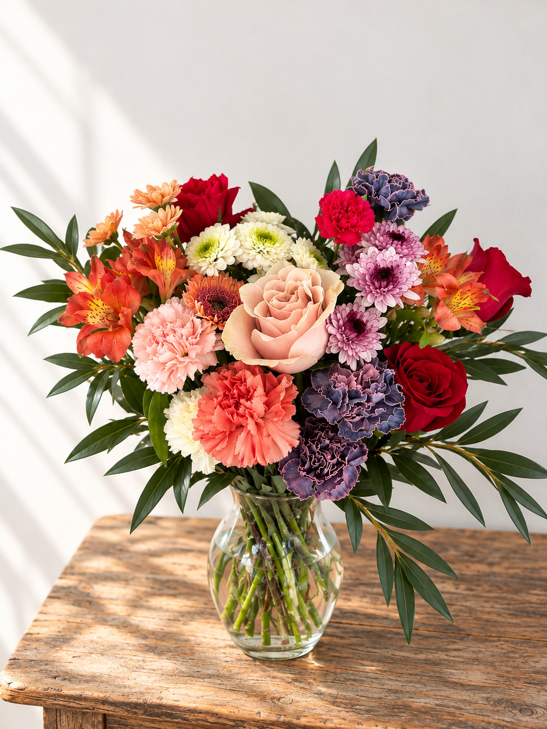 Colorful flower - vase arrangement