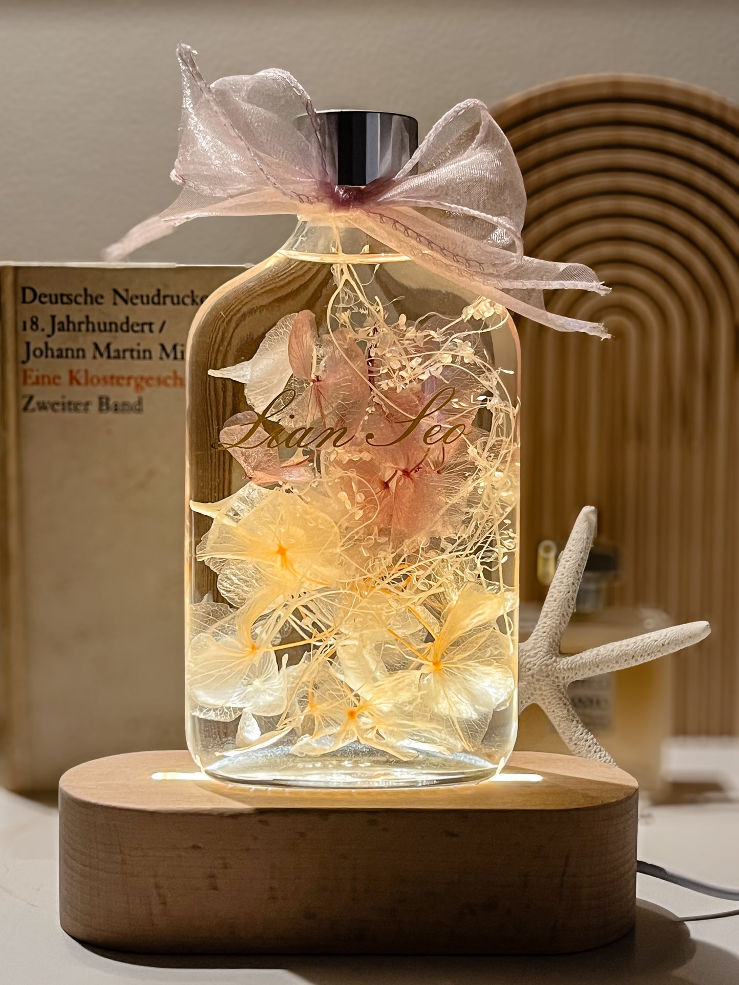 LED Light Bottle #8 - Enchanted Bride's Hydrangea Elixir