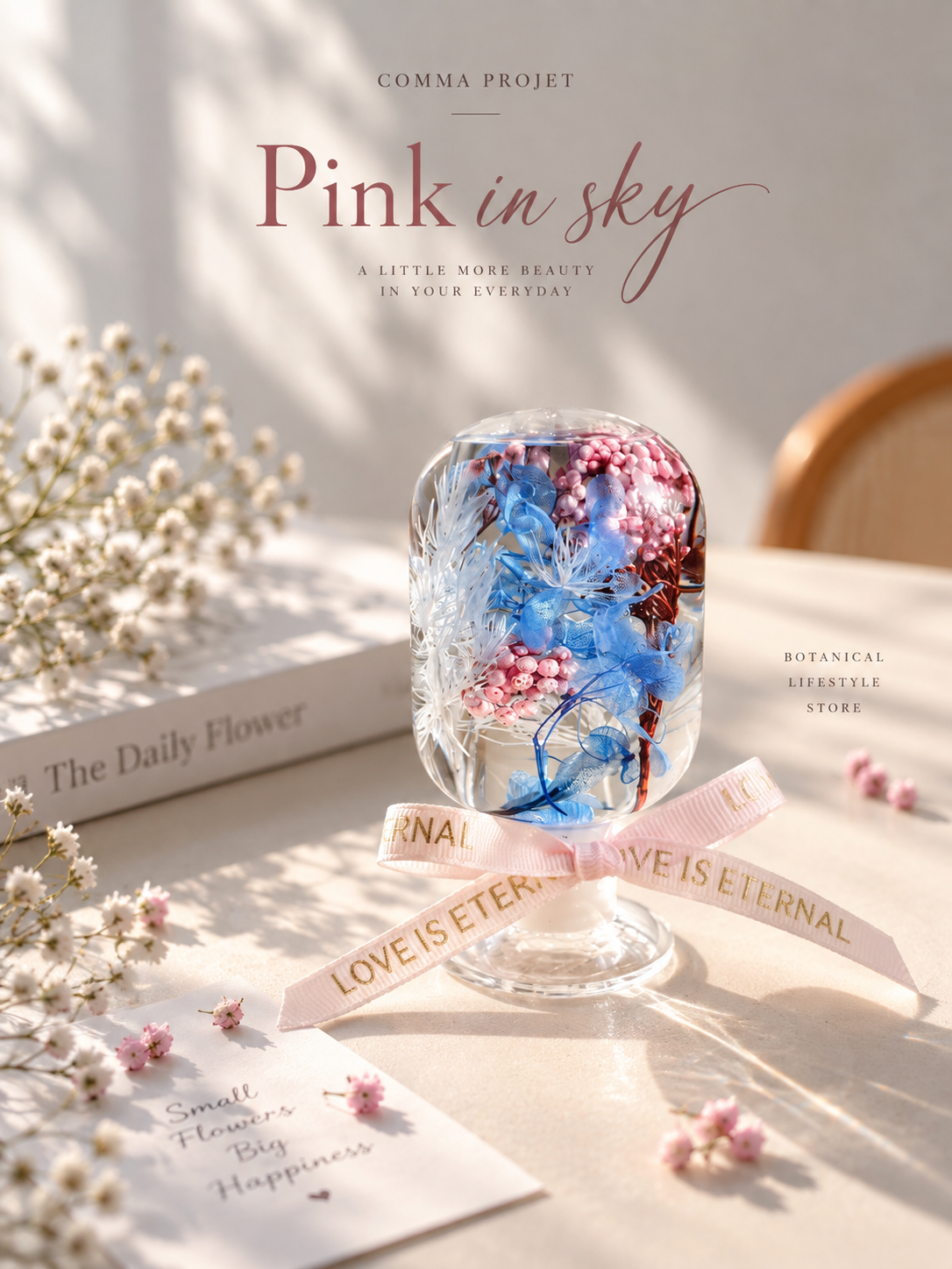 LED Flower Lamp Crystal Ball #1 - Pink in Skies