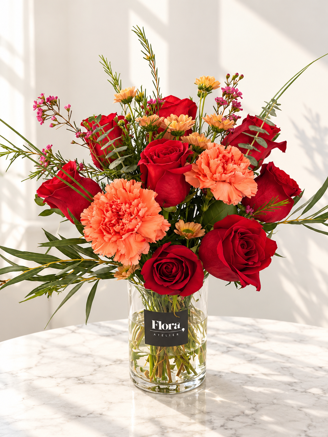 Sunshine & Roses - vase arrangement