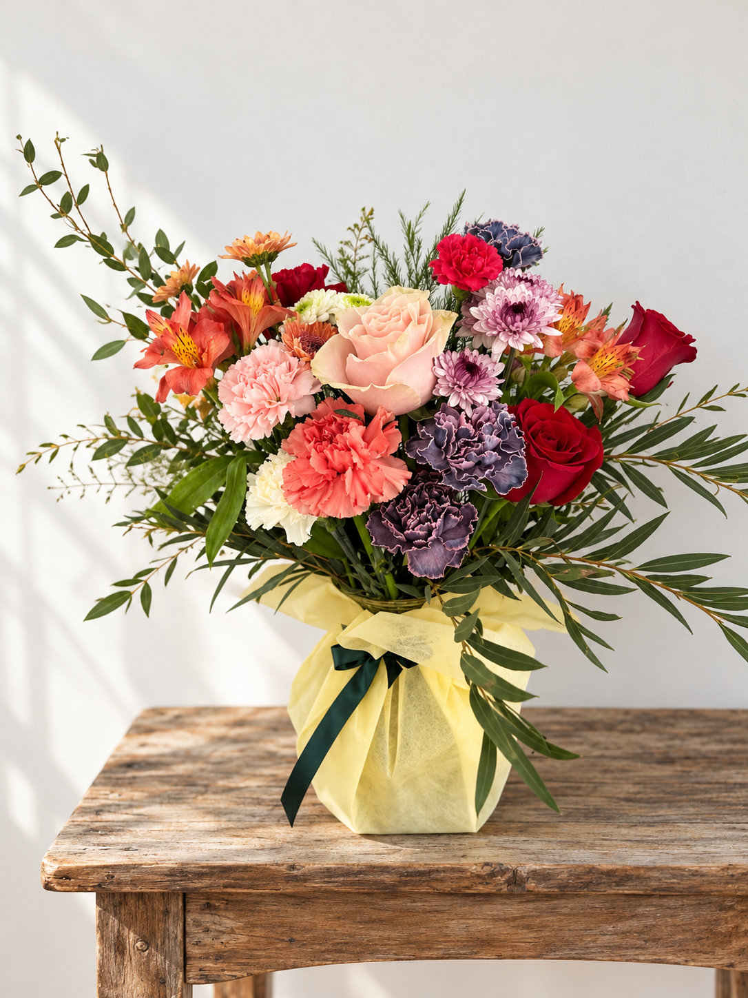Colorful flower - vase arrangement