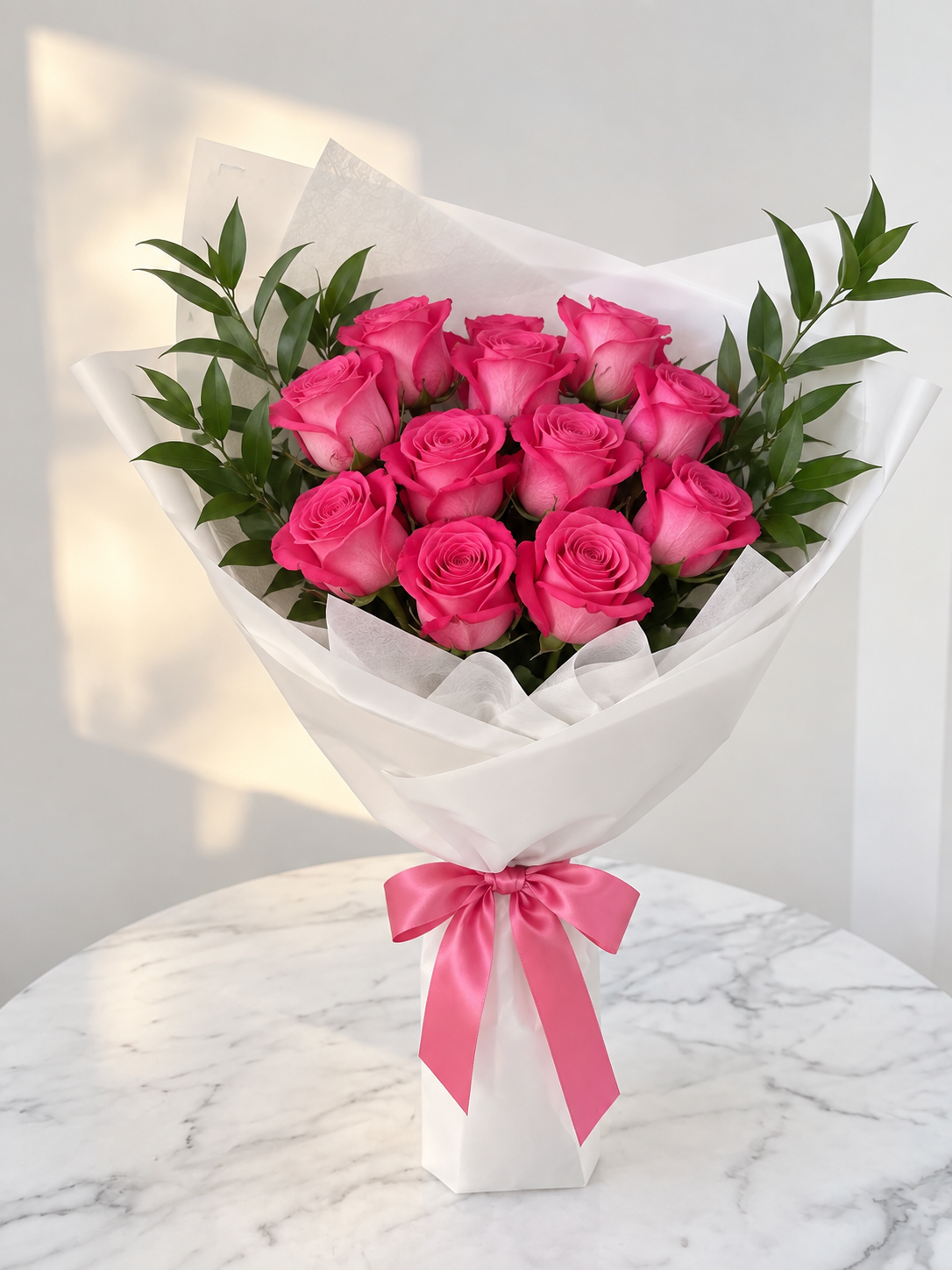 12 pink roses - sweet blush